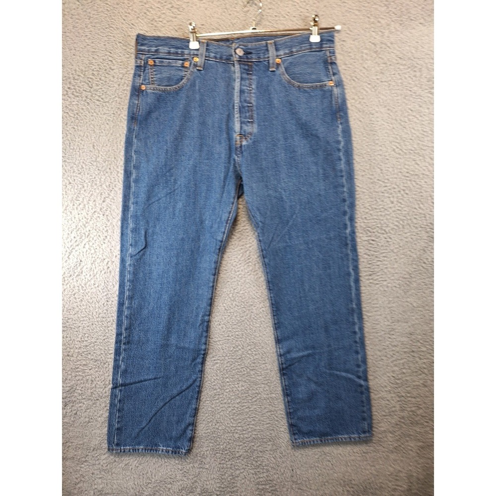Levi's 501 Jeans Mens 34x29 (Fits 36x28) Blue Denim Y2K Straight Leg Button Fly